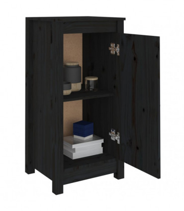 Sideboards 2 pcs Black 40x35x80 cm Solid Wood Pine