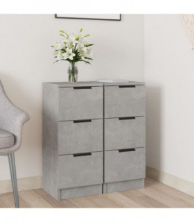 Sideboards 2 pcs Concrete Grey 30x30x70 cm Engineered Wood