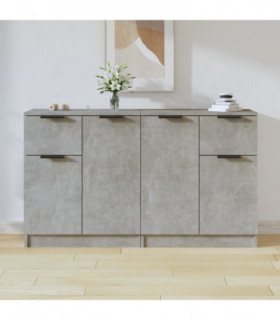Sideboards 2 pcs Concrete Grey 60x30x70 cm Engineered Wood