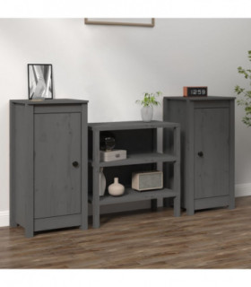 Sideboards 2 pcs Grey 40x35x80 cm Solid Wood Pine