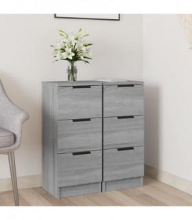 Sideboards 2 pcs Grey Sonoma 30x30x70 cm Engineered Wood