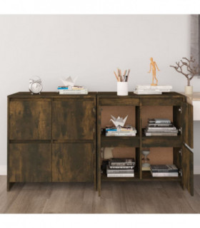 vidaXL Sideboards 2 pcs Smoked Oak 70x41x75 cm Engineered Wood