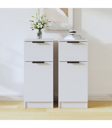Sideboards 2 pcs White 30x30x70 cm Engineered Wood