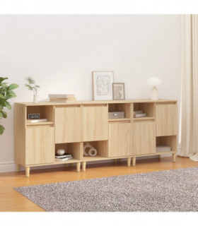 Sideboards 3 pcs Sonoma Oak 60x35x70 cm Engineered Wood