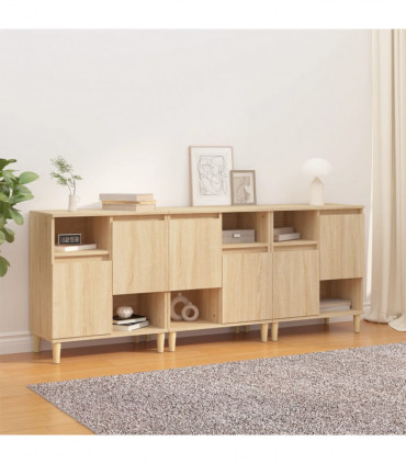 Sideboards 3 pcs Sonoma Oak 60x35x70 cm Engineered Wood