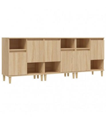 Sideboards 3 pcs Sonoma Oak 60x35x70 cm Engineered Wood
