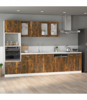 Sink Bottom Cabinet Smoked Oak 80x46x81.5 cm Engineered Wood