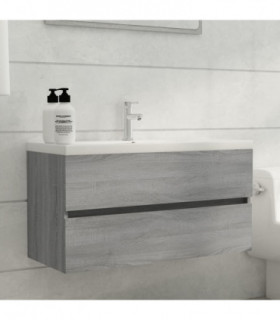 Sink Cabinet Grey Sonoma 90x38.5x45 cm Engineered Wood
