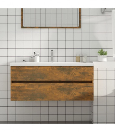 Sink Cabinet Smoked Oak 100x38.5x45 cm Engineered Wood