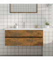 Sink Cabinet Smoked Oak 100x38.5x45 cm Engineered Wood