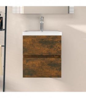 Sink Cabinet Smoked Oak 41x38.5x45 cm Engineered Wood