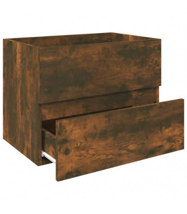 Sink Cabinet Smoked Oak 60x38.5x45 cm Engineered Wood