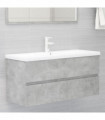 Sink Cabinet with Built-in Basin Concrete Grey Chipboard