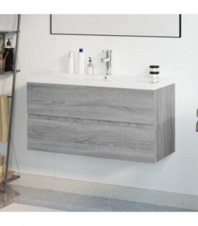 Sink Cabinet with Built-in Basin Grey Sonoma Engineered Wood