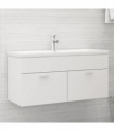 Sink Cabinet with Built-in Basin White Chipboard