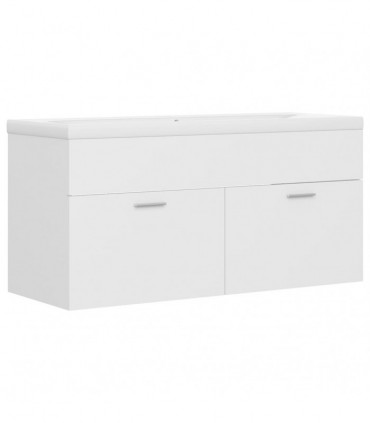 Sink Cabinet with Built-in Basin White Chipboard