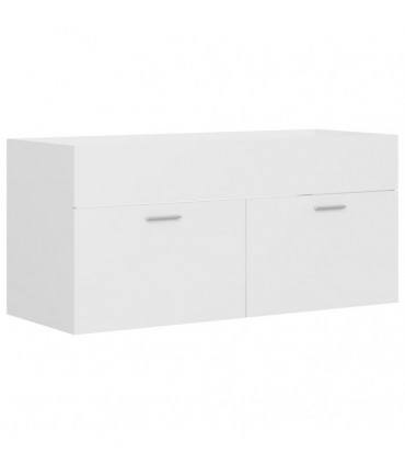 Sink Cabinet with Built-in Basin White Chipboard