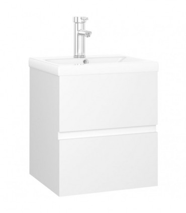 Sink Cabinet with Built-in Basin White Chipboard