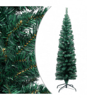 Slim Artificial Christmas Tree with Stand Green 120 cm PVC