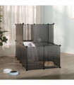 Small Animal Cage Black 142x74x93 cm PP and Steel