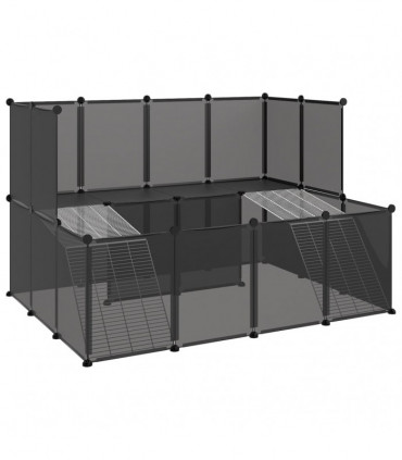 Small Animal Cage Black 143x107x93 cm PP and Steel