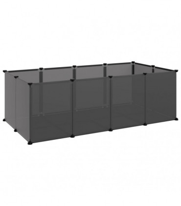 Small Animal Cage Black 144x74x46.5 cm PP and Steel