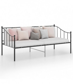 Sofa Bed Frame Black Metal 90x200 cm