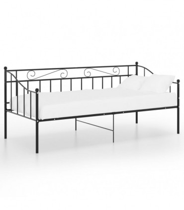 Sofa Bed Frame Black Metal 90x200 cm