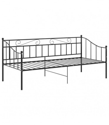 Sofa Bed Frame Black Metal 90x200 cm