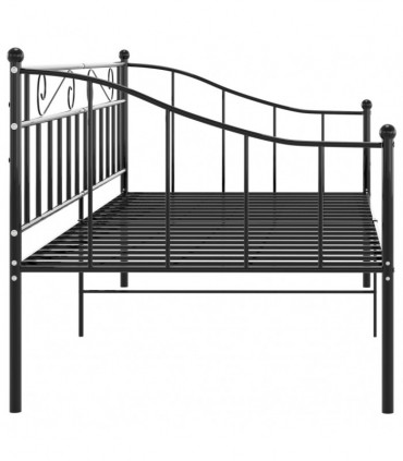 Sofa Bed Frame Black Metal 90x200 cm