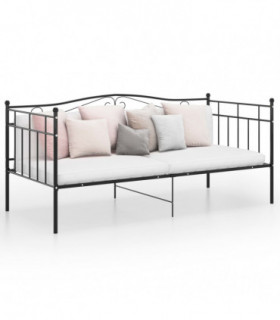Sofa Bed Frame Black Metal 90x200 cm
