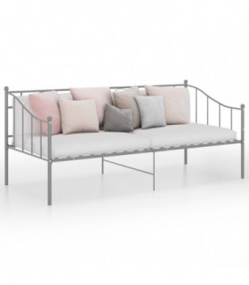Sofa Bed Frame Grey Metal 90x200 cm
