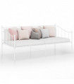Sofa Bed Frame White Metal 90x200 cm