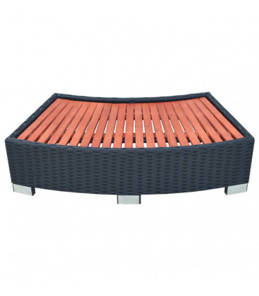 Spa Step Poly Rattan 92x45x25 cm Black
