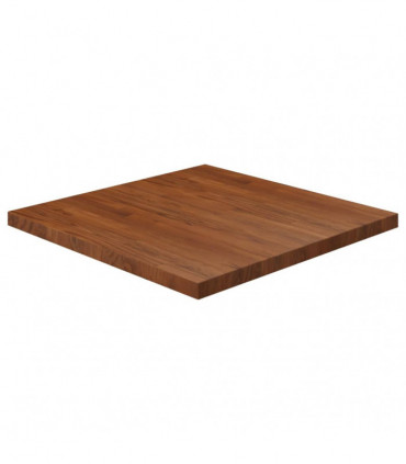 Square Table Top Dark Brown 80x80x4cm Treated Solid Wood Oak
