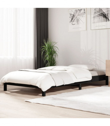 Stack Bed Black 75x190 cm Solid Wood Pine