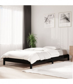 Stack Bed Black 80x200 cm Solid Wood Pine