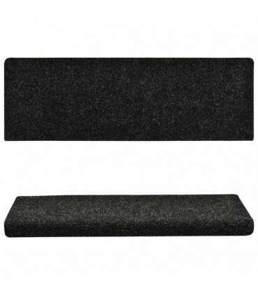 Stair Mats 10 pcs Black 65x25 cm Needle Punch
