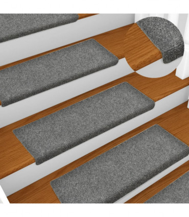 Stair Mats 10 pcs Light Grey 65x25 cm Needle Punch