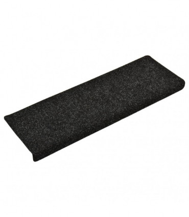 Stair Mats 15 pcs Needle Punch 65x25 cm Black