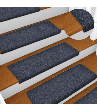 Stair Mats 15 pcs Needle Punch 65x25 cm Blue