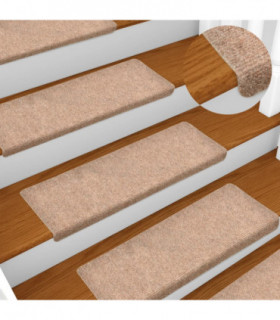 Stair Mats 15 pcs Needle Punch 65x25 cm Brown