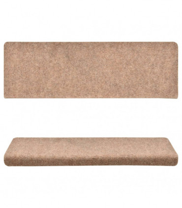 Stair Mats 15 pcs Needle Punch 65x25 cm Brown
