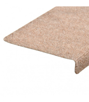 Stair Mats 15 pcs Needle Punch 65x25 cm Brown
