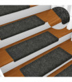 Stair Mats 15 pcs Needle Punch 65x25 cm Grey