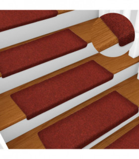 Stair Mats 15 pcs Needle Punch 65x25 cm Red