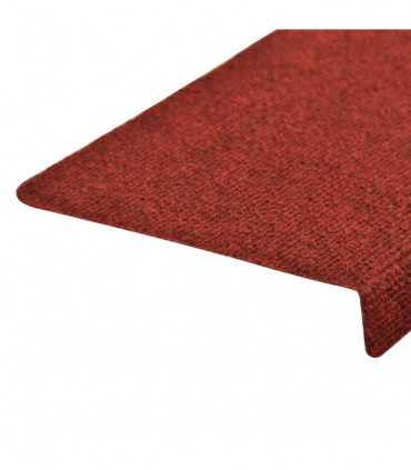Stair Mats 15 pcs Needle Punch 65x25 cm Red