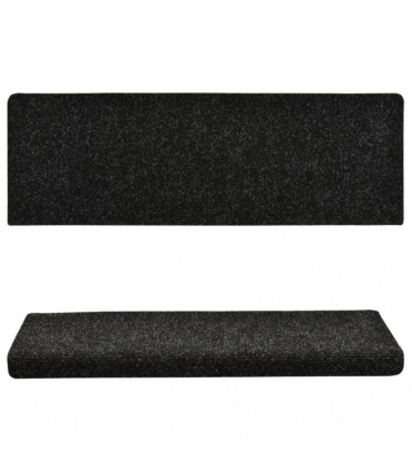 Stair Mats 5 pcs Black 65x25 cm Needle Punch