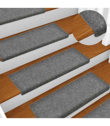 Stair Mats 5 pcs Light Grey 65x25 cm Needle Punch