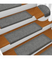 Stair Mats 5 pcs Light Grey 65x25 cm Needle Punch